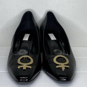 Suzanne Rae Women’s Patent Leather Embellished Pumps – Black – Size 11 –